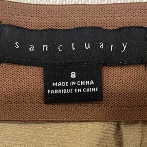 Sanctuary Brown Mini A-Line Faux Leather Skirt size 8 - Picture 2 of 7